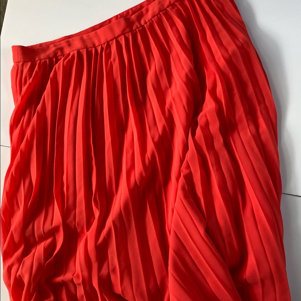 ASOS coral pink pleated skirt